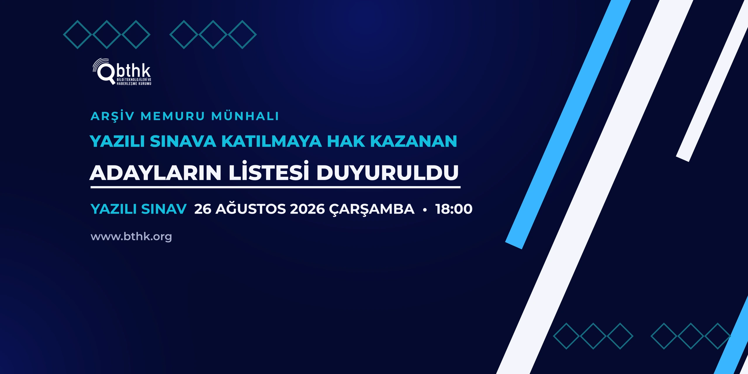 Yazılı Sınava Katılmaya Hak Kazanan Adayların Listesi