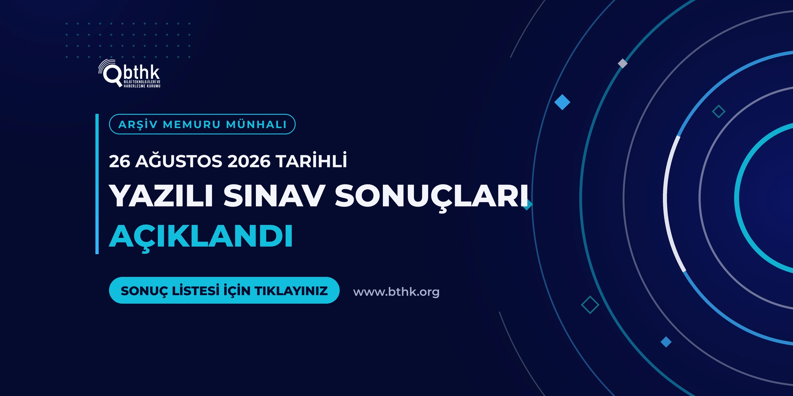 26 Ağustos 2026 Tarihli Yazılı Sınav Sonuçları Açıklandı