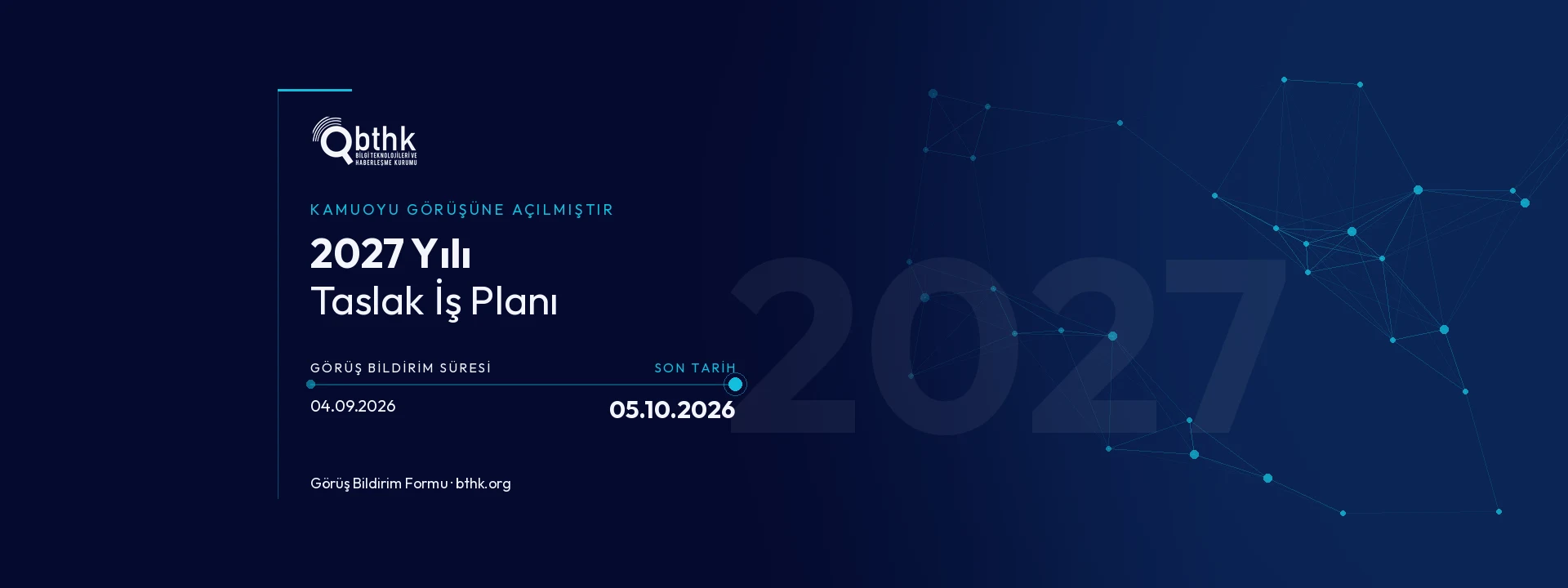 2027 Yılı Taslak İş Planı Kamuoyu Görüşüne Açıldı